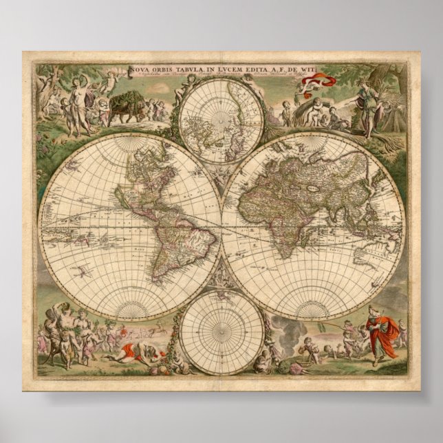 Póster Mapa Mundial 1689 (Frente)