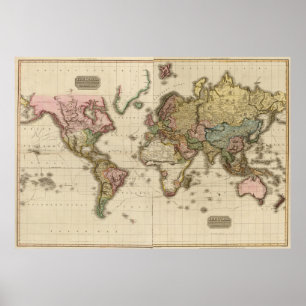 Póster Mapa Mundial (1812)
