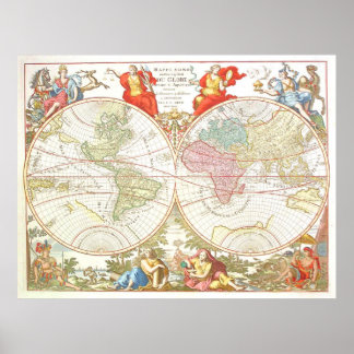 Póster Mapa mundial c1694 Poster extra grande