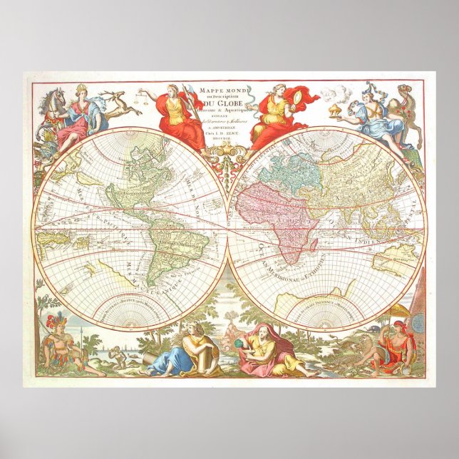 Póster Mapa mundial c1694 Poster extra grande (Frente)