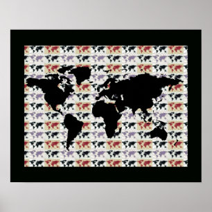 Póster mapa mundial con patrón