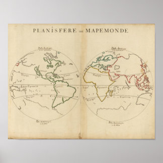 Póster Mapa mundial con trópicos