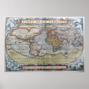 Póster Mapa Mundial de 1572