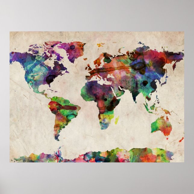 Póster Mapa Mundial de Agua Urbana (Frente)