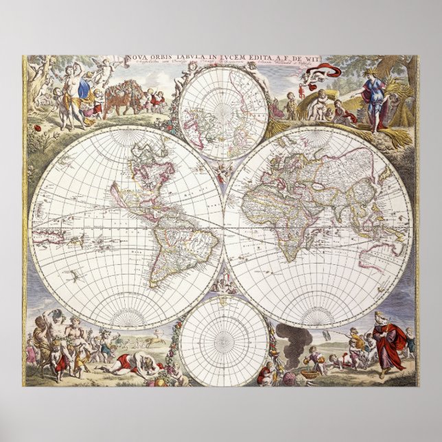 Póster Mapa mundial de Atlas Maior (Frente)