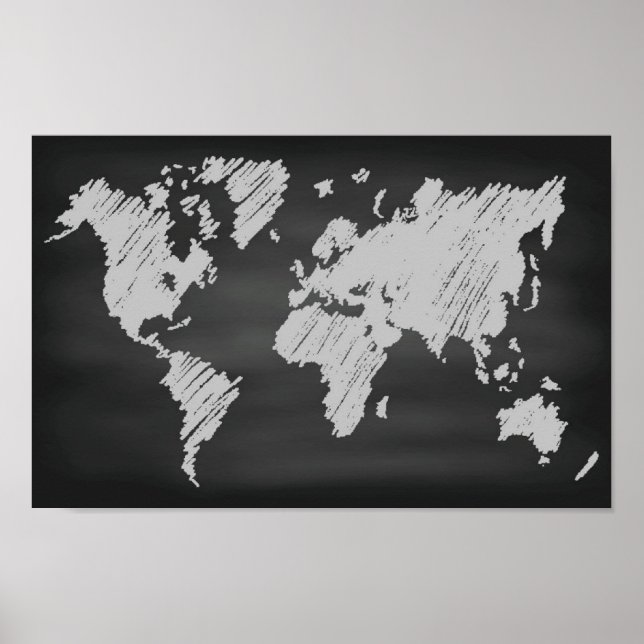 Póster Mapa mundial de cartón (Frente)