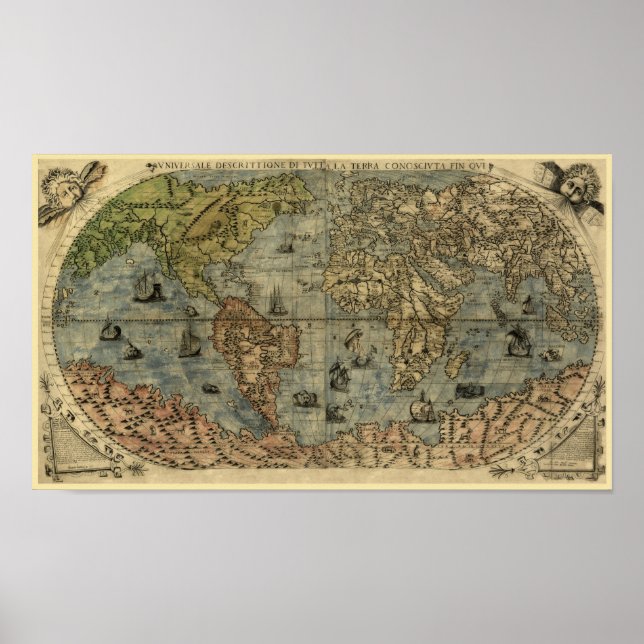Póster Mapa Mundial de Ferando Berteli (Fernando Bertelli (Frente)