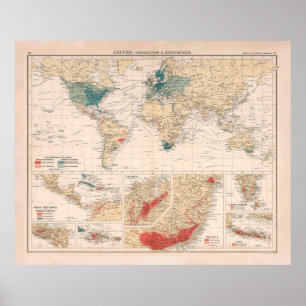 Póster Mapa Mundial de la Agricultura y el Consumo del Ca