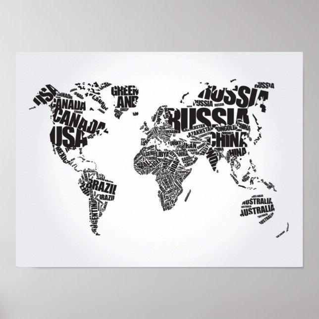 Póster Mapa mundial de la tipografía (Frente)