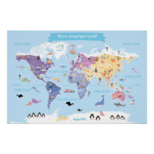 Mapa mundial de niños dulces y encantadores