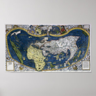 Póster Mapa mundial de Waldseemüller