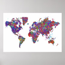Mapa Mundial, Pintura de Acción