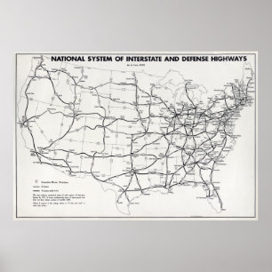 PÓSTER MAPA NACIONAL DE AUTOPISTAS 1958