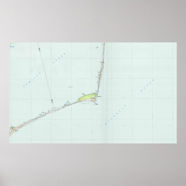 Póster Mapa nacional de la costa de Cabo Hatteras (1985) (Frente)