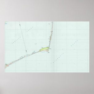 Póster Mapa nacional de la costa de Hatteras del cabo