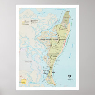 Póster Mapa nacional de la isla de Cumberland (1991)