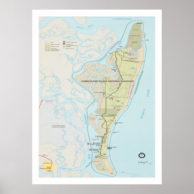 Póster Mapa nacional de la isla de Cumberland (1991) (Frente)