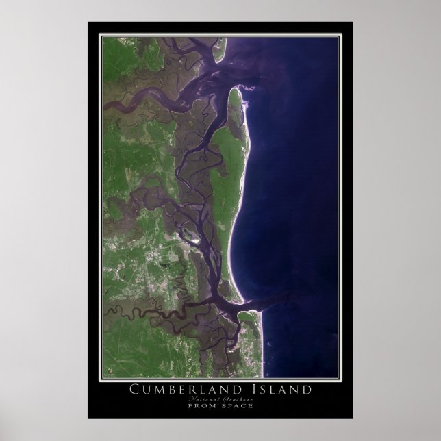 Póster Mapa nacional de satélites de la isla Cumberland (Frente)
