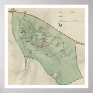 Póster Mapa nacional del campo de batalla de Cowpens (199