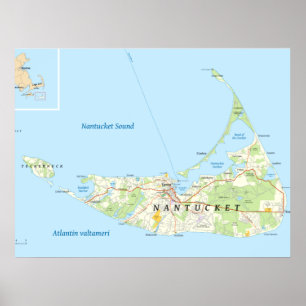 Póster Mapa Nantucket