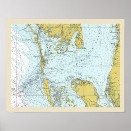 Póster Mapa Náutico de Charlotte Harbor Florida
