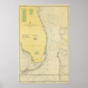 Póster Mapa náutico vintage de Florida