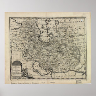 Póster Mapa nuevo y preciso de Persia Emanuel Bowen 1747