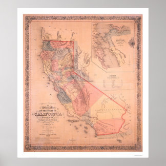 Póster Mapa Oficial de California