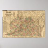 Mapa oficial de Lloyd del estado de Virginia
