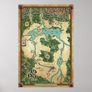 Póster Mapa oficial de Thana Pel (Leyenda del invierno)