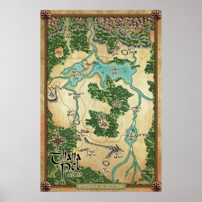 Póster Mapa oficial de Thana Pel (Leyenda del invierno) (Frente)