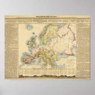 Póster Mapa orográfico de Europa