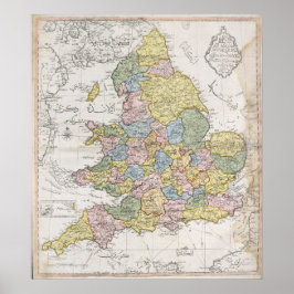 Póster Mapa otomano de Inglaterra (1803)