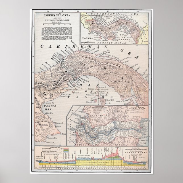 PÓSTER MAPA: PANAMÁ, 1907 (Frente)
