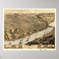 Mapa panorámico antiguo de Kansas City Missouri 18