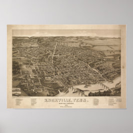 Póster Mapa panorámico antiguo de Knoxville Tennessee 188