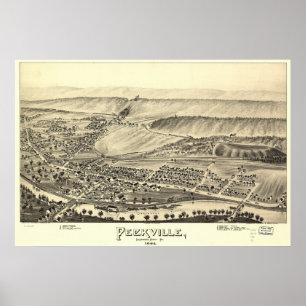 Póster Mapa Panorámico Antiguo de Peckville Pennsylvania