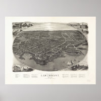 Mapa Panorámico de Antigüedades de Larchmont New Y