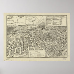 Póster Mapa panorámico de antigüedades de Winchester Virg