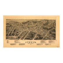 Mapa Panorámico de Antigüedades Durham N. Carolina