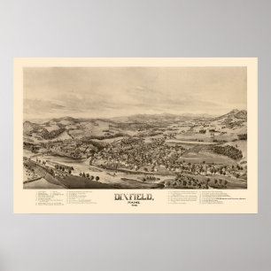 Póster Mapa Panorámico de Dixfield, ME - 1896