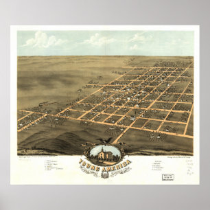 Póster Mapa Panorámico de Jóvenes Americanos Illinois 186