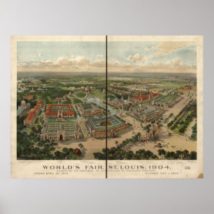 Póster Mapa Panorámico de la Feria Mundial de St. Louis M
