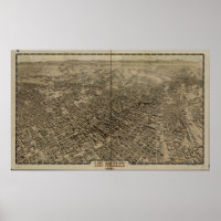 Mapa Panorámico de Los Ángeles California 1909