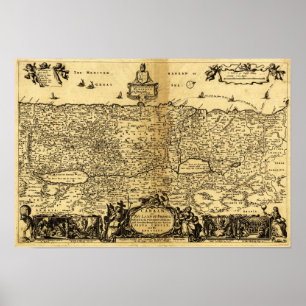 Póster Mapa Panorámico de Palestina 2