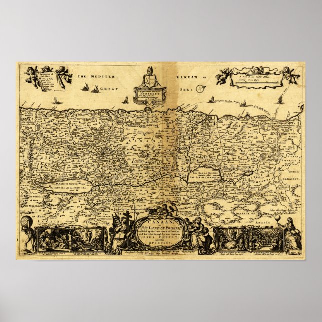 Póster Mapa Panorámico de Palestina 2 (Frente)