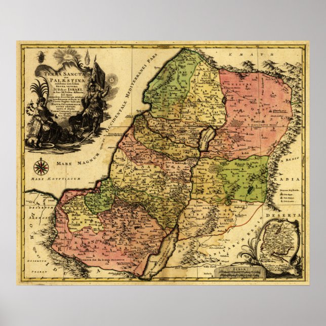 Póster Mapa Panorámico de Palestina 5 (Frente)