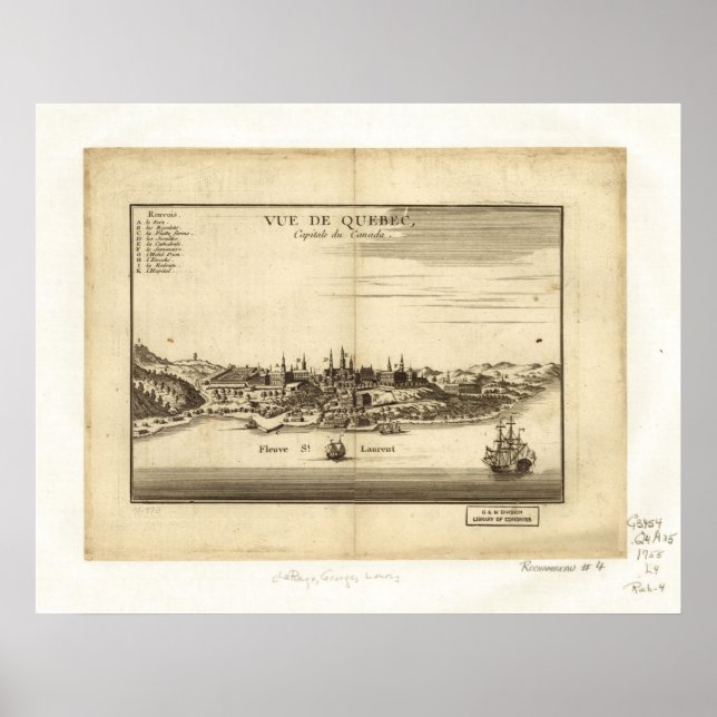Póster Mapa Panorámico de St. Laurent Montreal Quebec 175 (Frente)