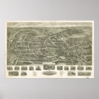 Mapa Panorámico de Watertown Connecticut 1918