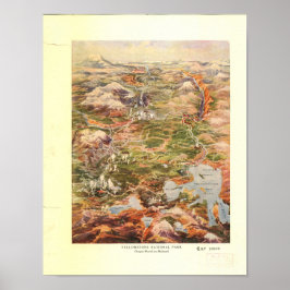 Póster Mapa Panorámico del Parque Nacional Yellowstone 19